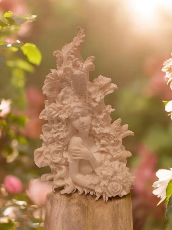 Other - Romantic Floral Goddess Bust Silicone Mold